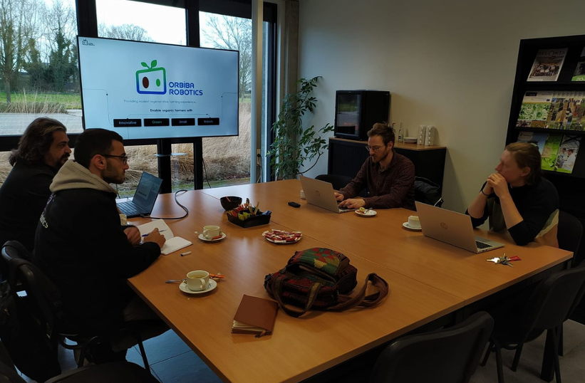 Orbiba Robotics demo and collaboration steps in a Brussels sprouts field in Belgium